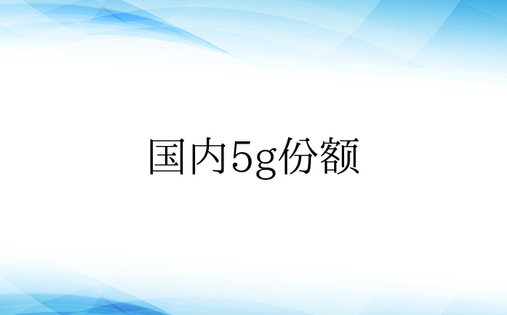 国内5g份额