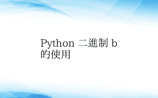 Python 二进制 b 的使用 