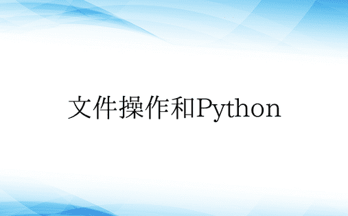 文件操作和Python