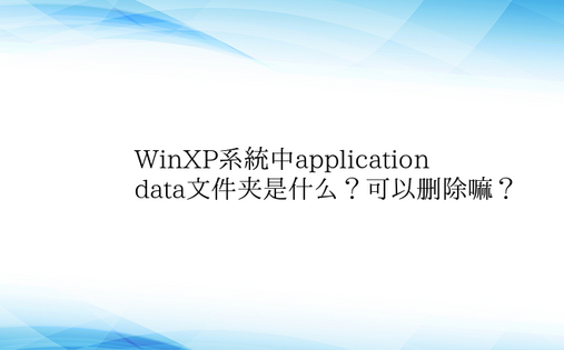 WinXP系统中application 
