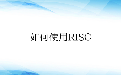 如何使用RISC