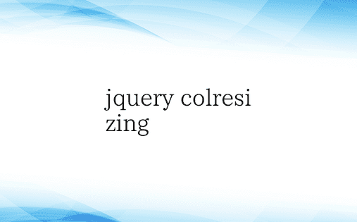 jquery colresizing