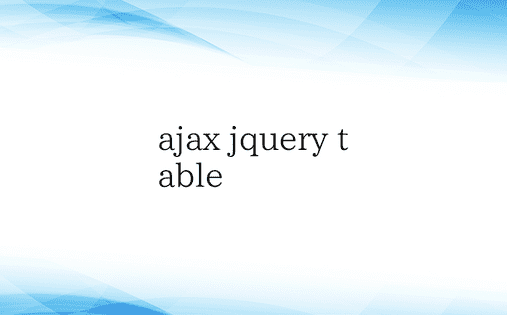 ajax jquery table