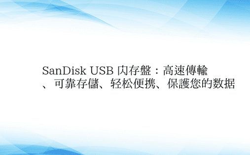 SanDisk USB 闪存盘：高速传输